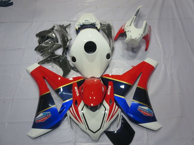 2008-2011 White Blue and Red Honda CBR1000RR Fairings