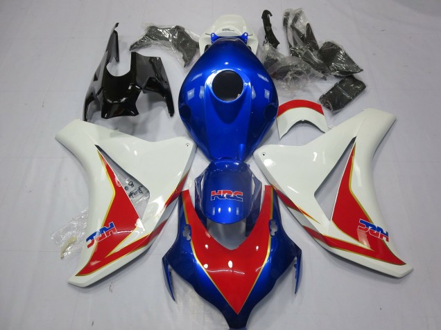 2008-2011 White Red and Deep Blue Honda CBR1000RR Fairings