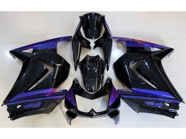 2008-2013 Gloss Black & Blue Kawasaki Ninja 250 Fairings