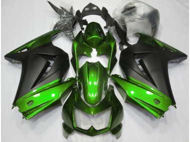 2008-2013 Green and Matte Black Kawasaki Ninja 250 Fairings