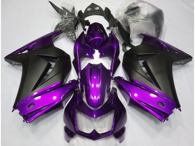 2008-2013 Purple and Matte Black Kawasaki Ninja 250 Fairings