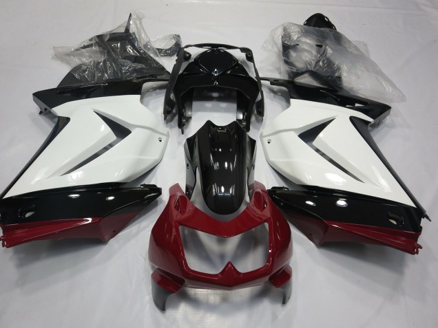 2008-2013 White Red and Black Kawasaki Ninja 250 Fairings