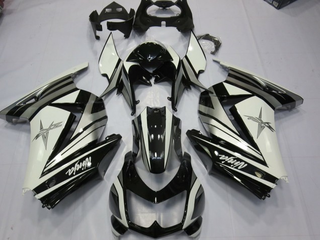 2008-2013 White Silver Star Kawasaki Ninja 250 Fairings