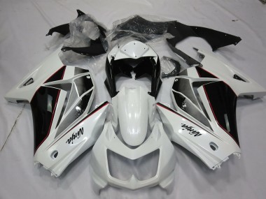 2008-2013 White and Black Kawasaki Ninja 250 Fairings