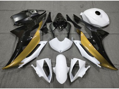 2008-2016 Custom Gold Black and White Yamaha R6 Fairings