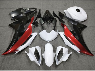 2008-2016 Custom Red Black and White Yamaha R6 Fairings