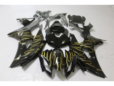 2008-2016 Gloss Black & Flame Yamaha R6 Fairings