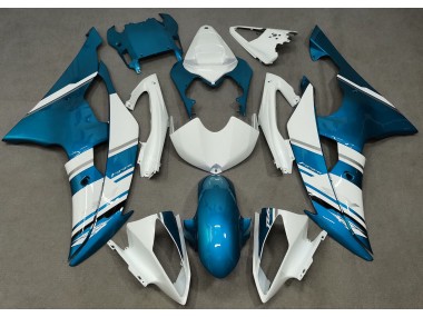 2008-2016 Gloss White and Light Blue OEM Style Yamaha R6 Fairings