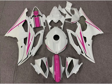 2008-2016 Gloss White and Pink Yamaha R6 Fairings