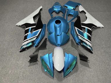 2008-2016 Light Blue Black and White OEM Style Yamaha R6 Fairings