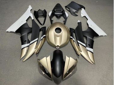 2008-2016 Matte Black and Gold Yamaha R6 Fairings