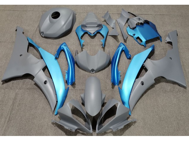 2008-2016 Matte Grey & Sky Blue Yamaha R6 Fairings