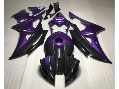 2008-2016 Purple w Carbon Style Yamaha R6 Fairings