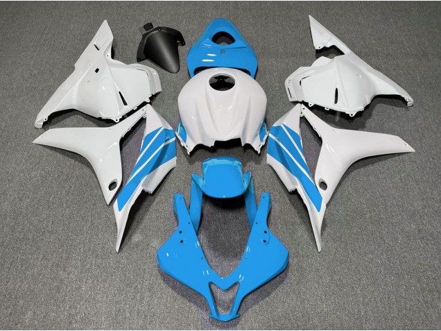 2009-2012 Light Blue and White Side Stripe Honda CBR600RR Fairings