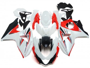 2009-2016 Gloss Red with White and black Custom Style Suzuki GSXR 1000 Fairings