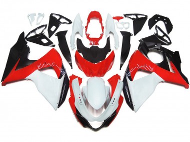 2009-2016 Gloss Red with White and black Suzuki GSXR 1000 Fairings