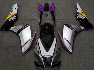 2010-2015 Silver Pirelli & Purple Aprilia RSV4 1000 Fairings