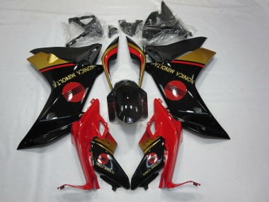 2011-2012 KM Red Black and Gold Honda CBR600F Fairings