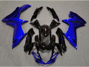 2011-2020 Gloss Black and Aqua Blue Suzuki GSXR 600-750 Fairings