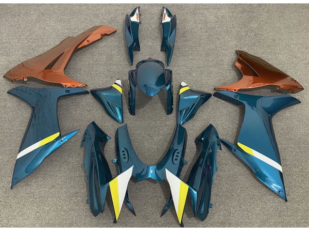 2011-2020 Gloss Light Blue and Orange Suzuki GSXR 600-750 Fairings