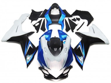 2011-2020 Light Blue and Gloss White Style with Black Suzuki GSXR 600-750 Fairings