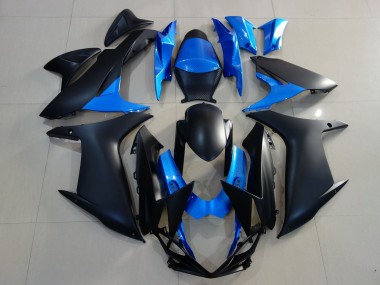 2011-2020 Matte Black & Bright Blue Suzuki GSXR 600-750 Fairings