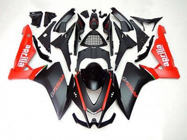 2012-2015 Matte Black and Red Aprilia RS4 125 Fairings