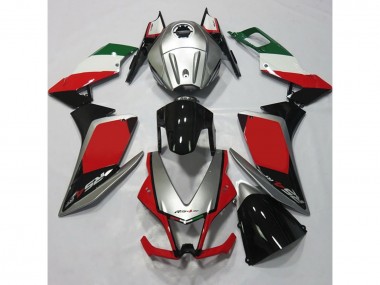 2012-2015 Silver and Red Aprilia RS4 125 Fairings