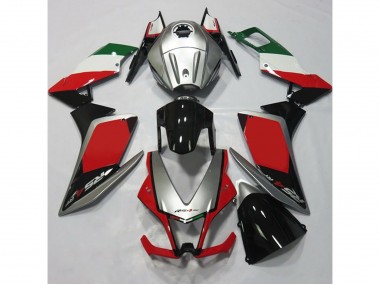 2012-2015 Silver and Red Aprilia RS4 125 Fairings