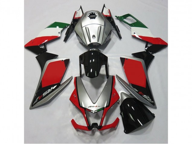 2012-2015 Silver and Red Aprilia RS4 125 Fairings