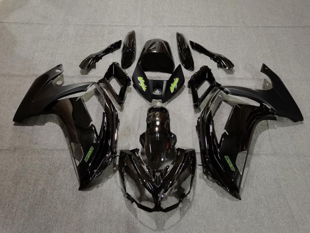 2012-2016 Black and Green Kawasaki Ninja 650R Fairings