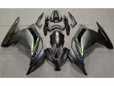 2013-2018 Matte Black & Green Kawasaki Ninja 300 Fairings