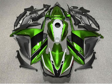 2015-2018 Green Black and White Yamaha R3 Fairings