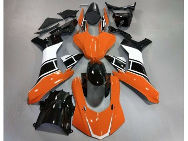 2015-2019 Gloss Orange White and Black Yamaha R1 Fairings