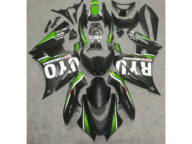 2017-2019 Matte Black & Green Suzuki GSXR 1000 Fairings