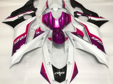 2017-2019 Pink and Gloss White Yamaha R6 Fairings