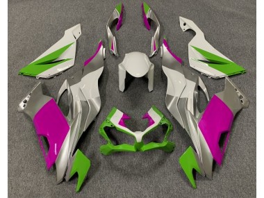 2019-2020 Gloss Green Pink and Silver Kawasaki ZX6R Fairings