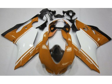 Gloss Orange White and Black Ducati 1199 Fairings